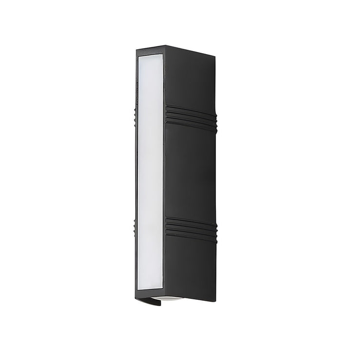 Outdoor Wall Sconce with Up and Down LED Lighting and Modern Architectural Design