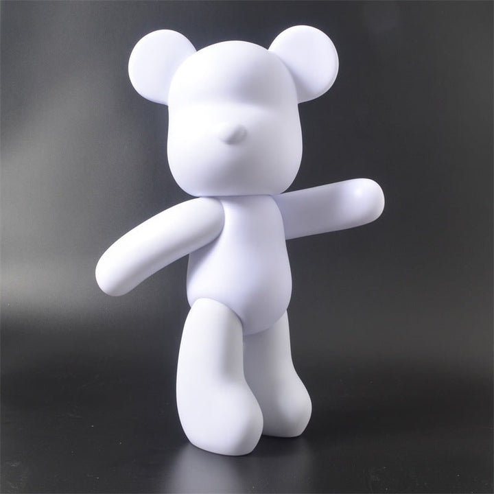 Paint Your Own Fluid Art Bear with Jointed Arms and Marbled Vinyl Canvas Polar