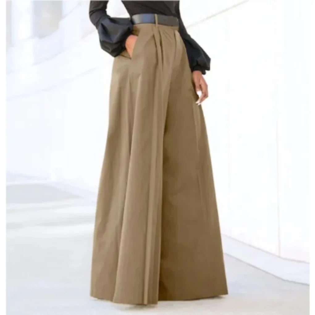 Women’s Wide-Leg Trousers – Solid Color Elegance for Every Occasion