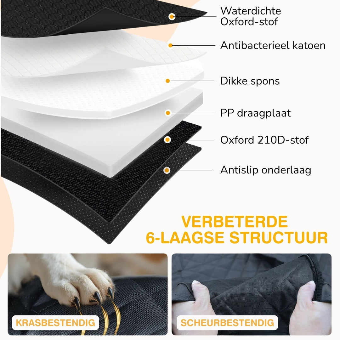 Waterproof Dog Back Seat Extender with Rigid Base and Memory Foam Bed