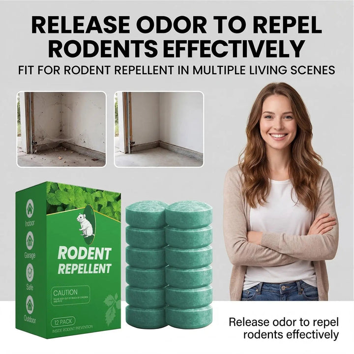 Peppermint Oil Rodent Repellent and Mouse Deterrent Tablets Natural 12-Pack