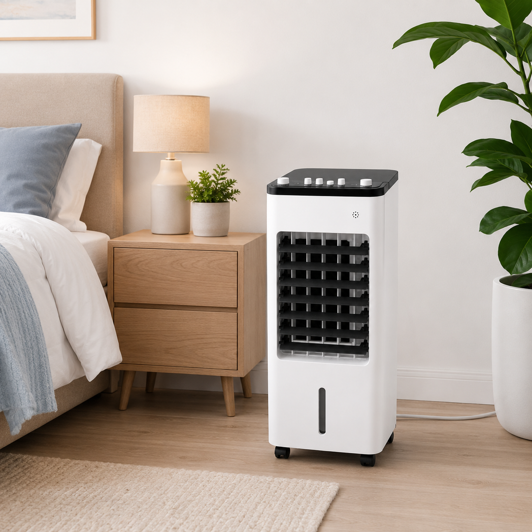 Portable Air Conditioner and Cooler with Evaporative Cooling Fan and Humidifier Function