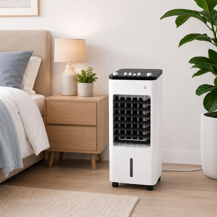 Portable Air Conditioner and Cooler with Evaporative Cooling Fan and Humidifier Function