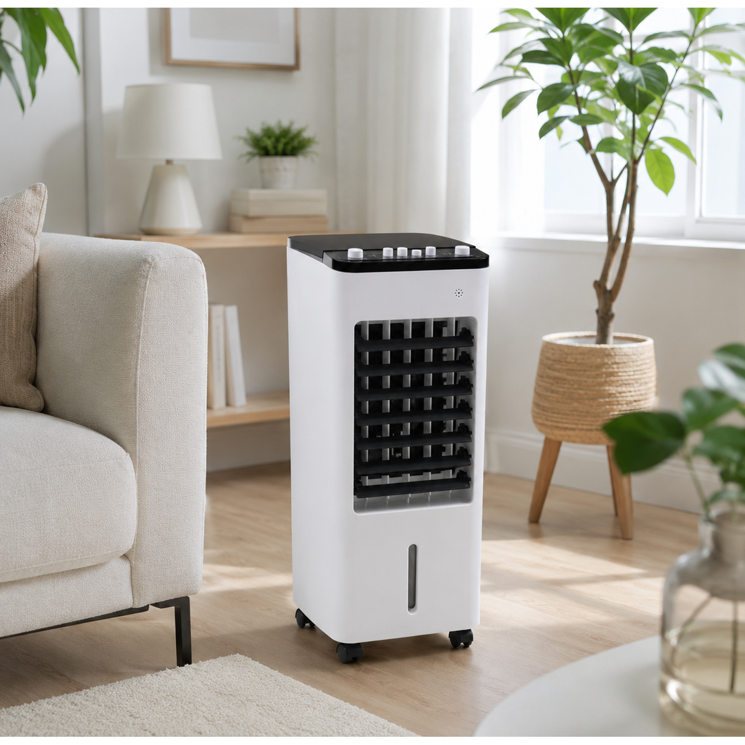 Portable Air Conditioner and Cooler with Evaporative Cooling Fan and Humidifier Function