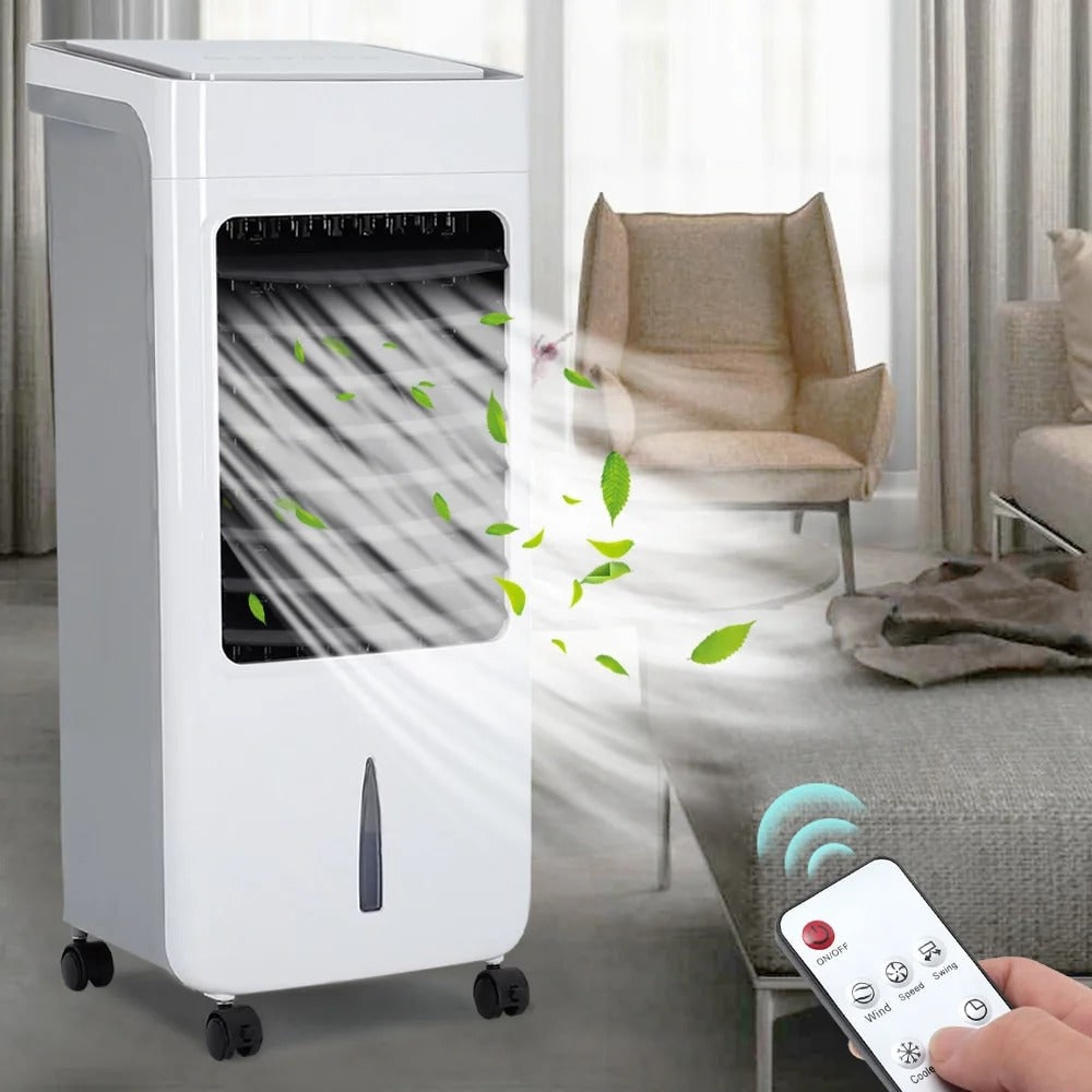 Portable Air Conditioner with Remote Control 6-Liter Water Tank and Evaporative Cooling Pad