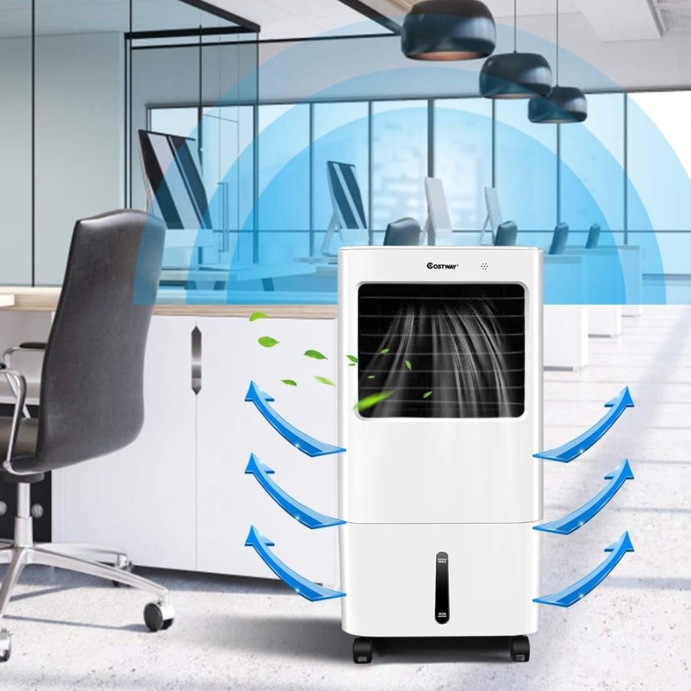 Portable Air Conditioner with Remote Control 6-Liter Water Tank and Evaporative Cooling Pad