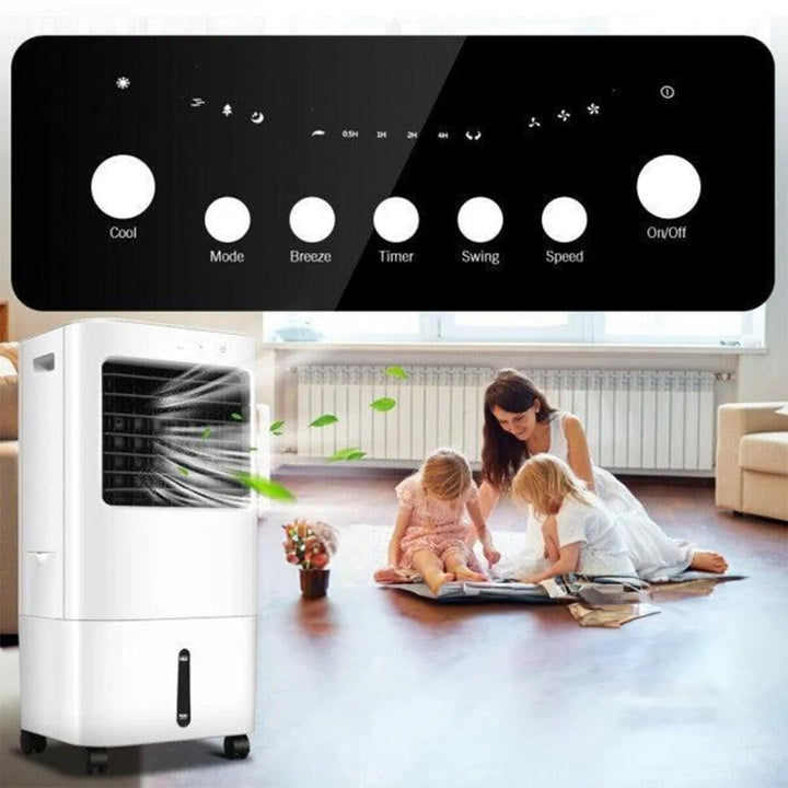 Portable Air Conditioner with Remote Control 6-Liter Water Tank and Evaporative Cooling Pad