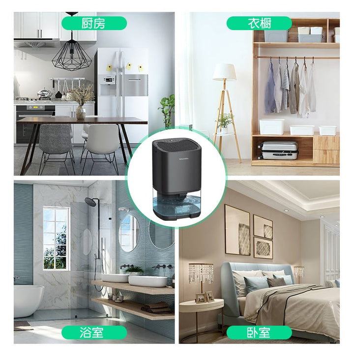 Portable Dehumidifier for Basement Bedroom with Drain Hose and LED Tank Indicator