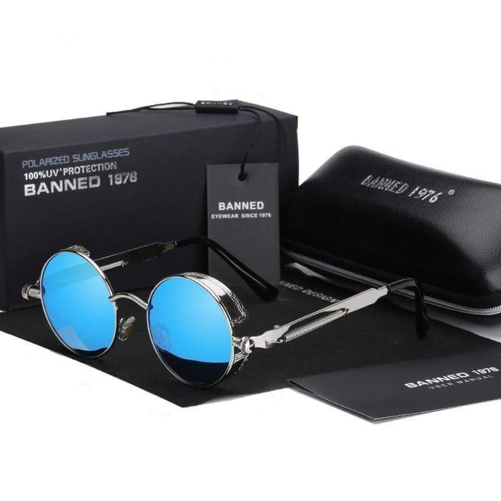 Retro Round Polarized Steampunk Sunglasses – Argo