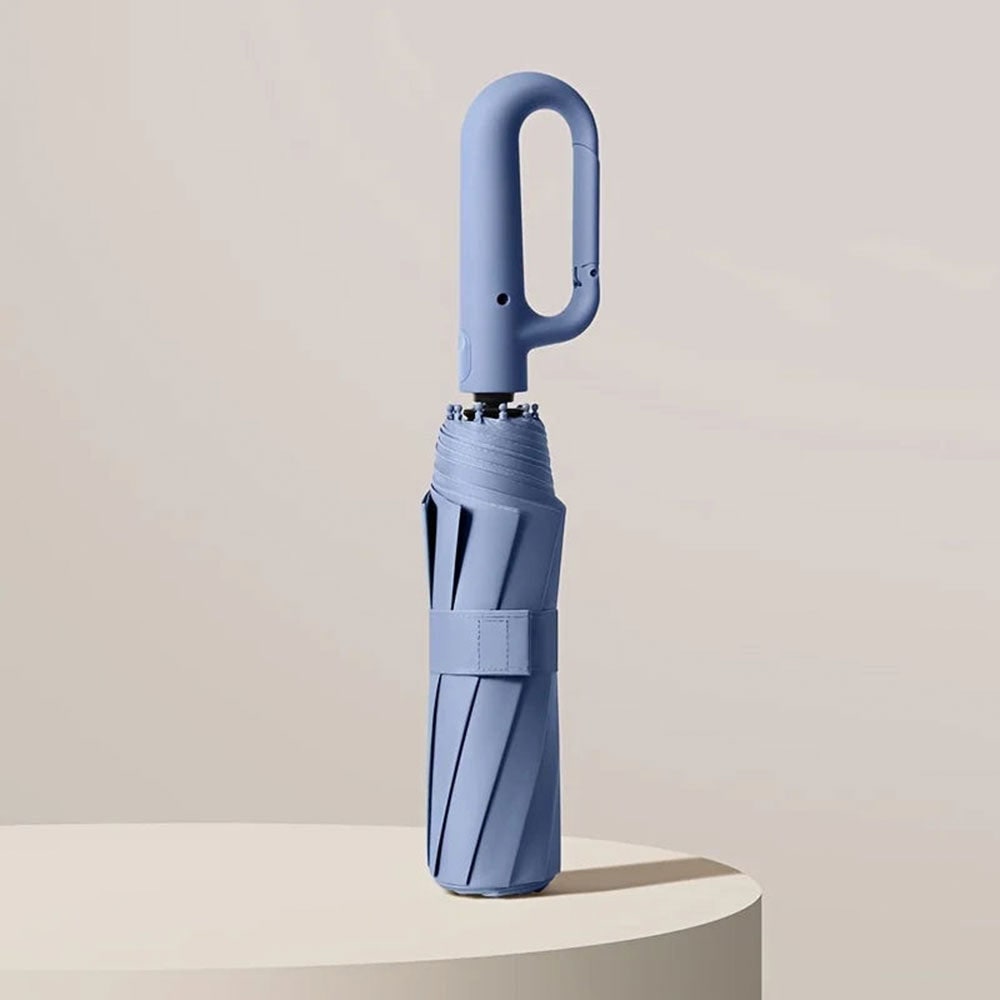 Repel Windproof Travel Umbrella with UV Blocker Compact Folding Design and Carabiner Clip