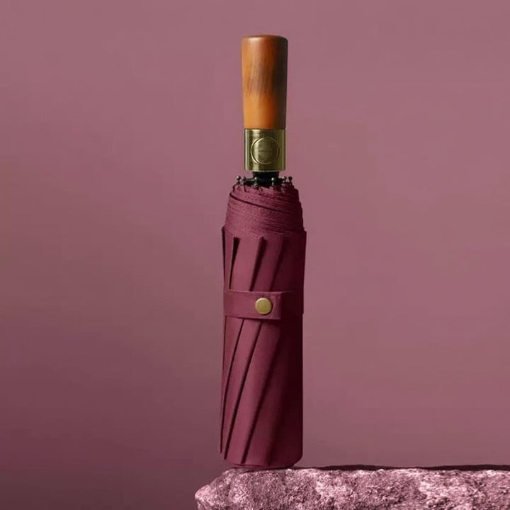 Repel Windproof Travel Umbrella with Wooden Handle and Automatic Folding