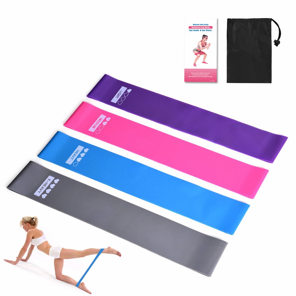 Resistance Bands and Exercise Stretch Workout Loop with Carrying Pouch for Home Training