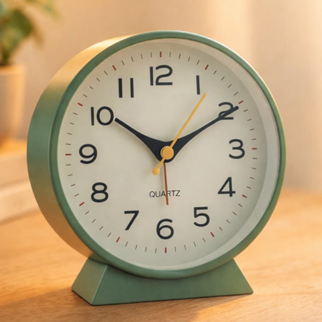 Retro Analog Alarm Clock with Non-Ticking Quartz Movement and Backlight for Bedroom or Desk