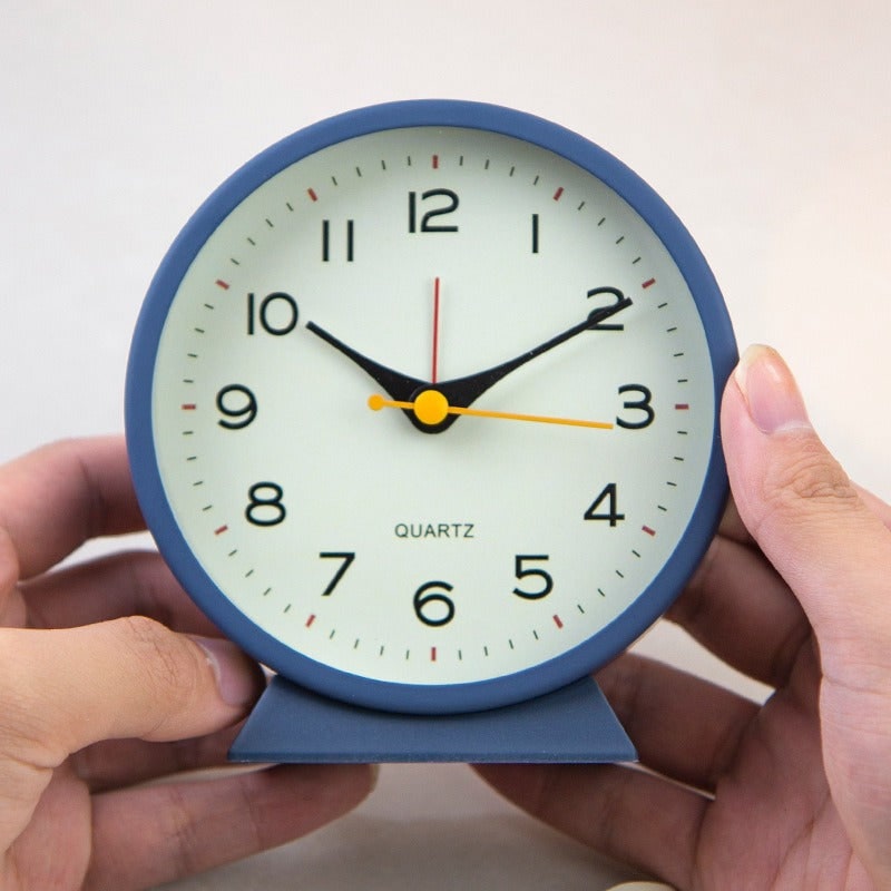 Retro Analog Alarm Clock with Non-Ticking Quartz Movement and Backlight for Bedroom or Desk