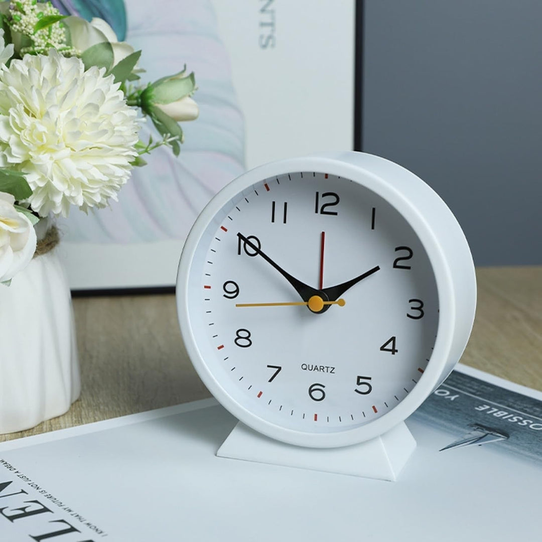 Retro Analog Alarm Clock with Non-Ticking Quartz Movement and Backlight for Bedroom or Desk