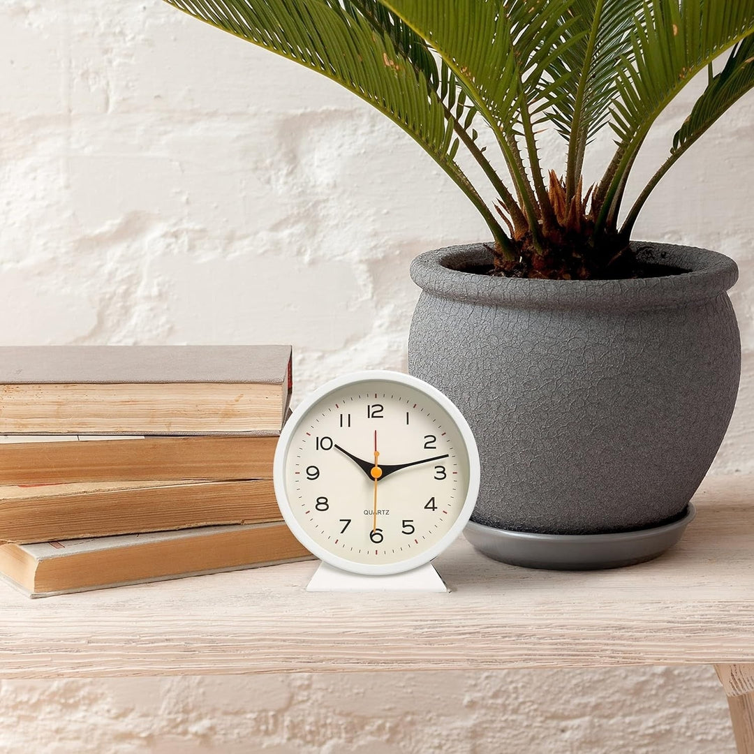 Retro Analog Alarm Clock with Non-Ticking Quartz Movement and Backlight for Bedroom or Desk