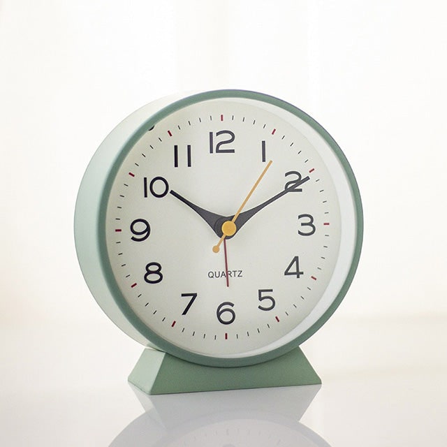 Retro Analog Alarm Clock with Non-Ticking Quartz Movement and Backlight for Bedroom or Desk