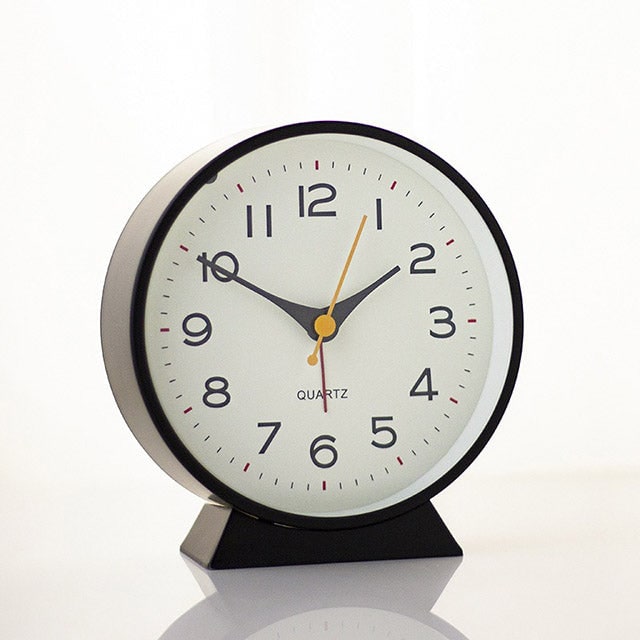 Retro Analog Alarm Clock with Non-Ticking Quartz Movement and Backlight for Bedroom or Desk