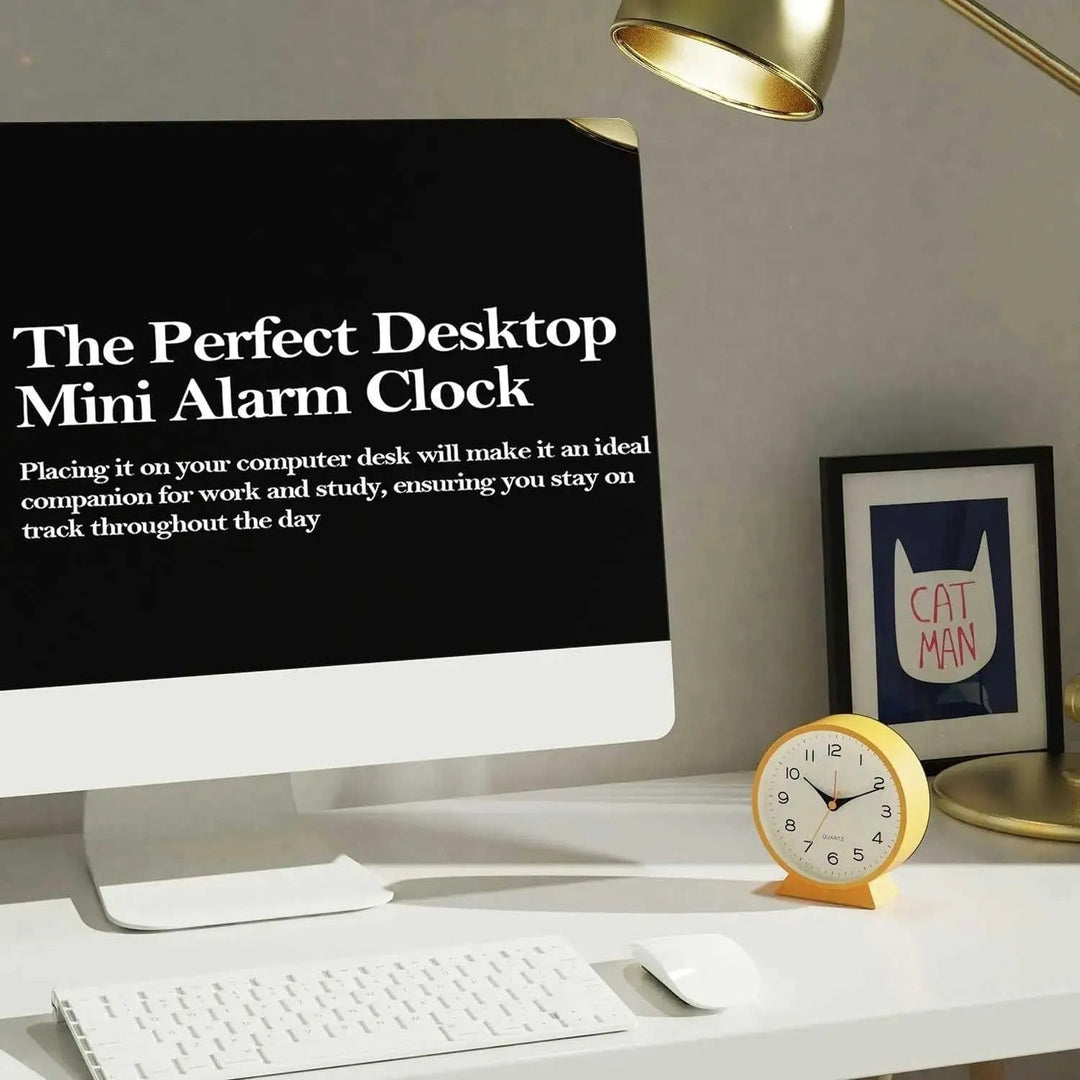 Retro Analog Alarm Clock with Non-Ticking Quartz Movement and Backlight for Bedroom or Desk