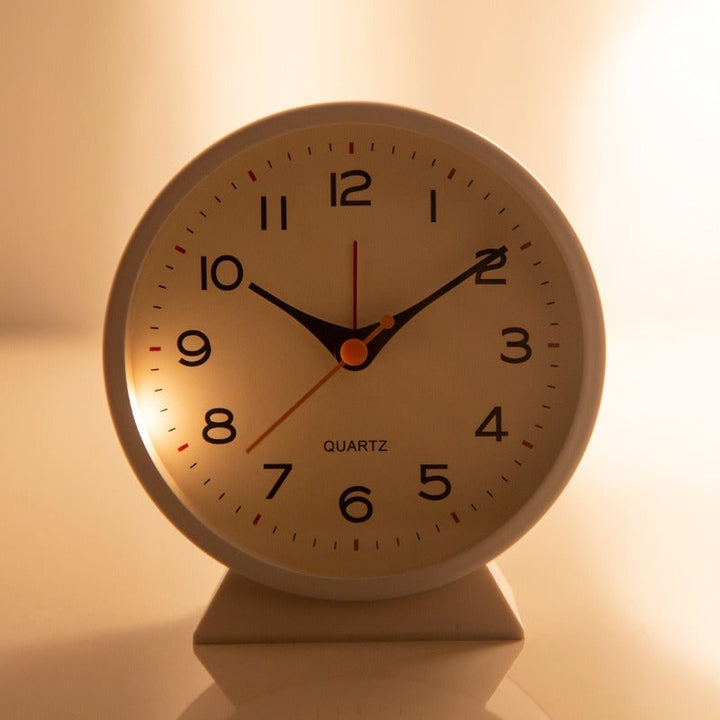 Retro Analog Alarm Clock with Non-Ticking Quartz Movement and Backlight for Bedroom or Desk