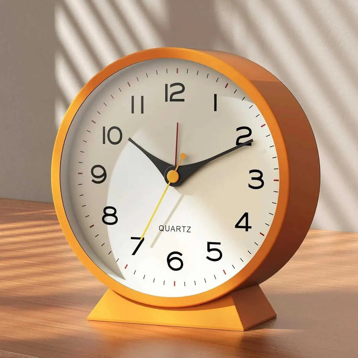 Retro Analog Alarm Clock with Non-Ticking Quartz Movement and Backlight for Bedroom or Desk