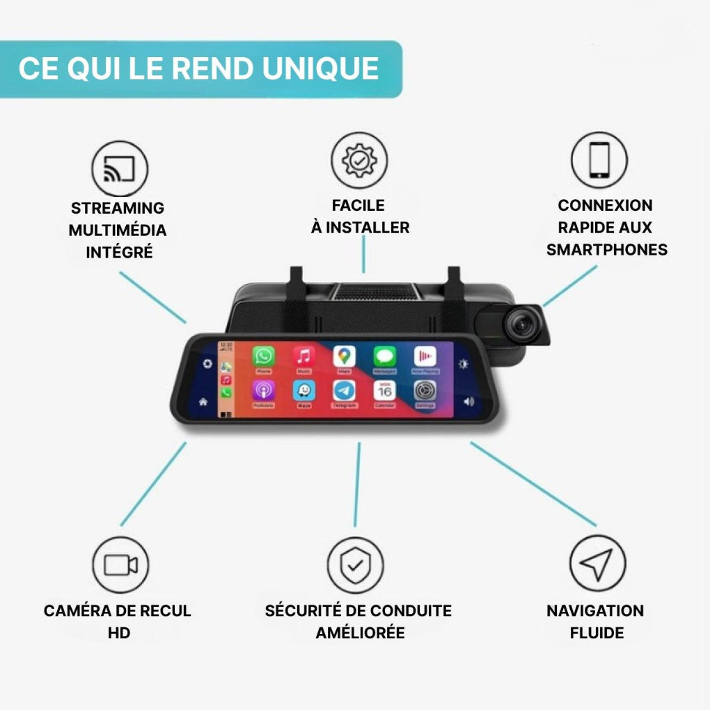 Rétroviseur DashCam CarPlay zaxx