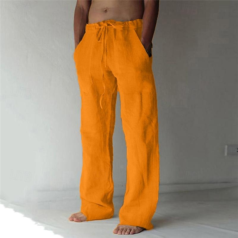 Casual Men's Wide-Cut Linen Pants for Summer – Elias