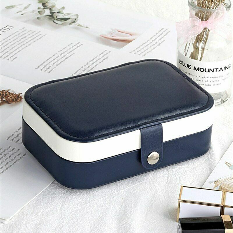 Double-Layer Portable Leather Jewelry Box