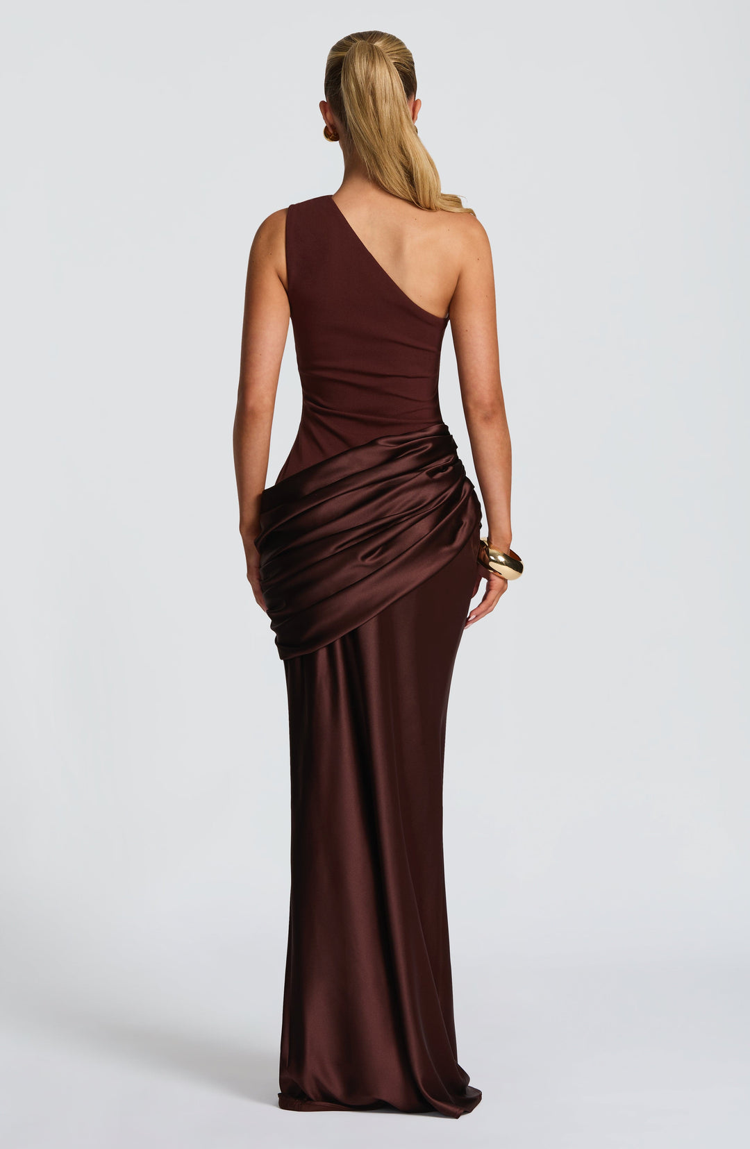 Abbey One-Shoulder Satin Maxi Dress