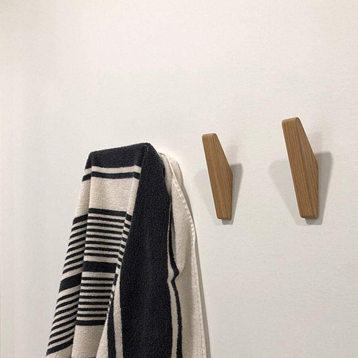 Minimalist Wooden Wall Hooks for Home – Set of 6