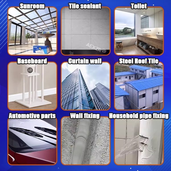 Silicone Sealant Waterproof Liquid Rubber Caulk for Flexible Bonding 100% Silicone