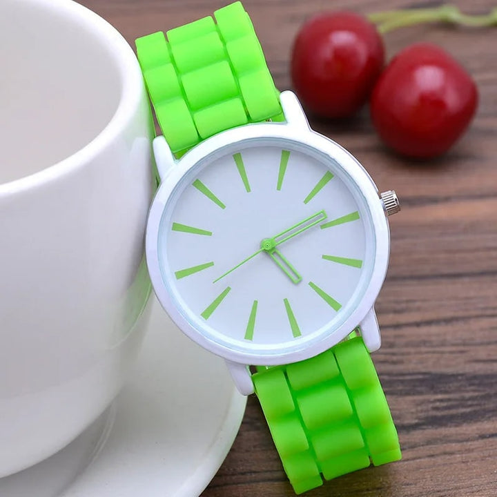 Silicone Watch Bands Strap with Rubber Replacement and Minimalist Dial