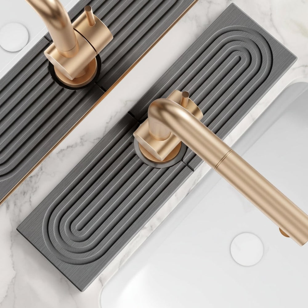Sink Splash Guard with Diatomaceous Earth Faucet Mat and Quick-Drying Stone Finish
