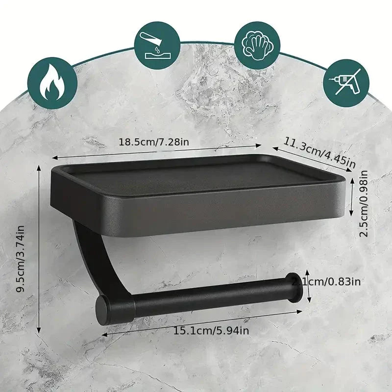 Toilet Roll Holder with Shelf – Stalux