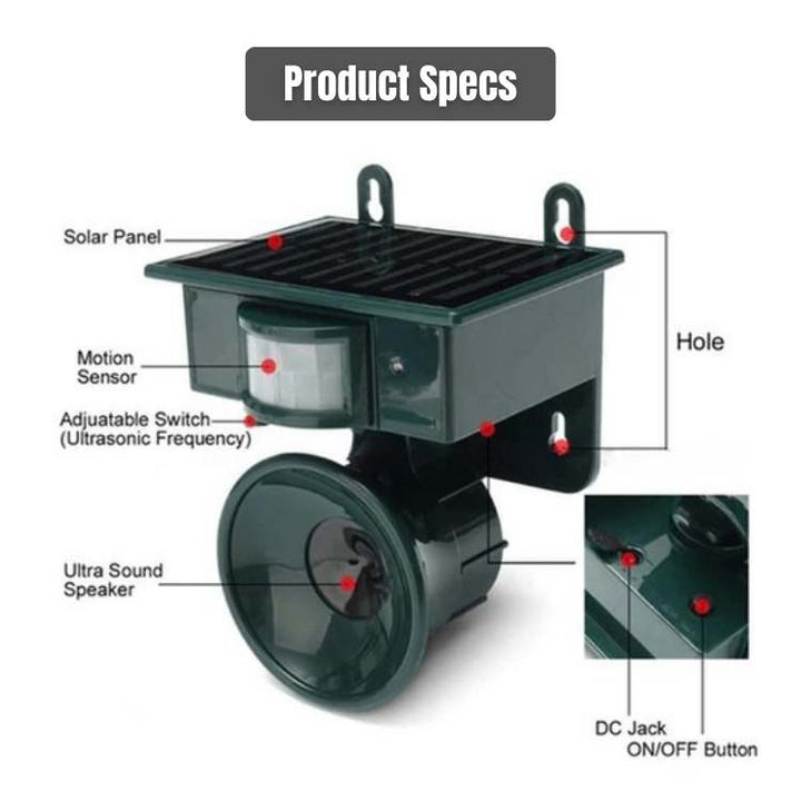 Smart Solar Ultrasonic Bird Repeller