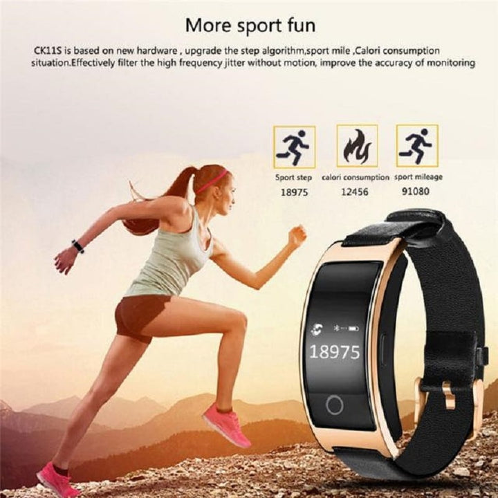 Smartwatch Fitness Tracker Watch Activity Leather Waterproof Heart Rate