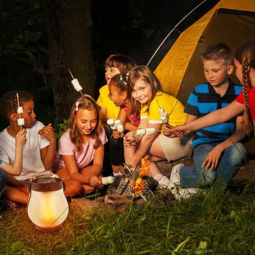 Solar Lantern with Flickering Flame Effect and Rope Handle for Garden Outdoor Lighting