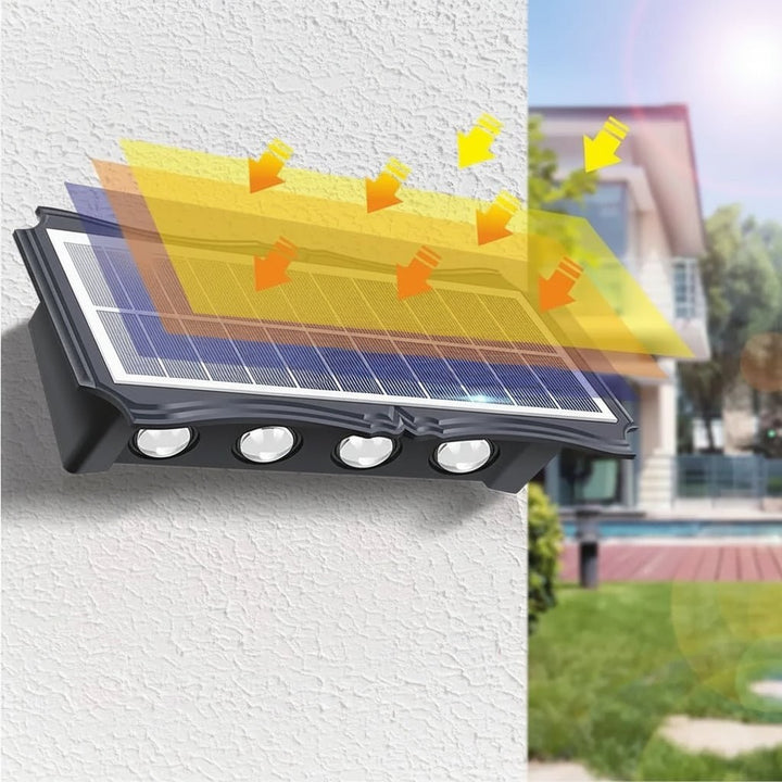 Solar Wall Lights Outdoor with Up and Down Lighting Weatherproof Powered Exterior