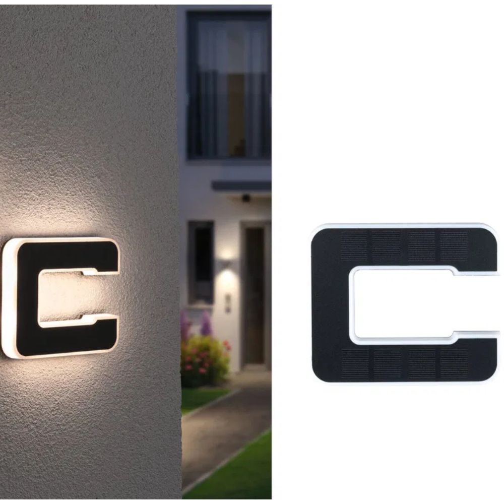 Solar-Powered House Number with LED and Dusk Sensor