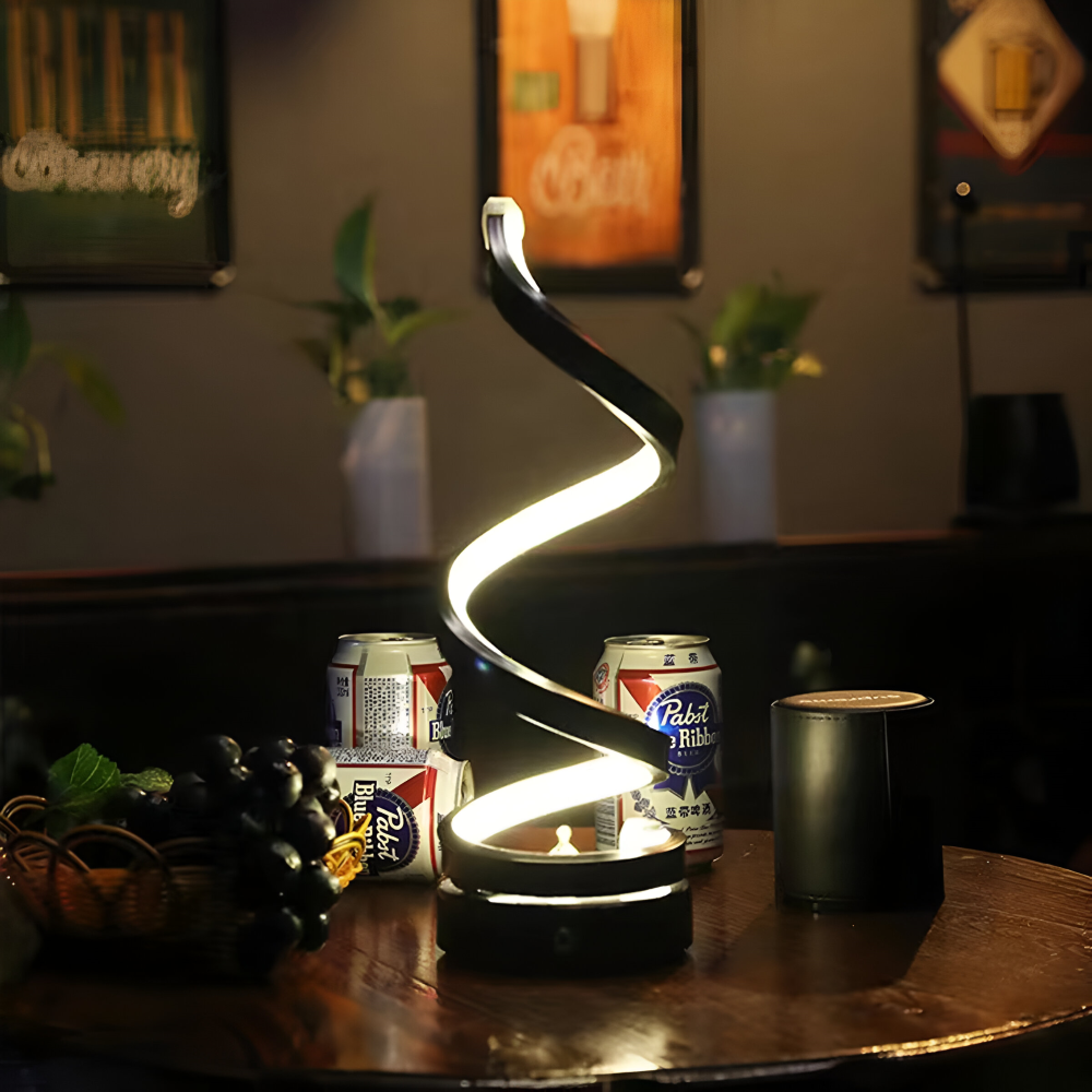 Spiral LED Table Lamp with Adjustable Color Temperature for Desk and Dining Room