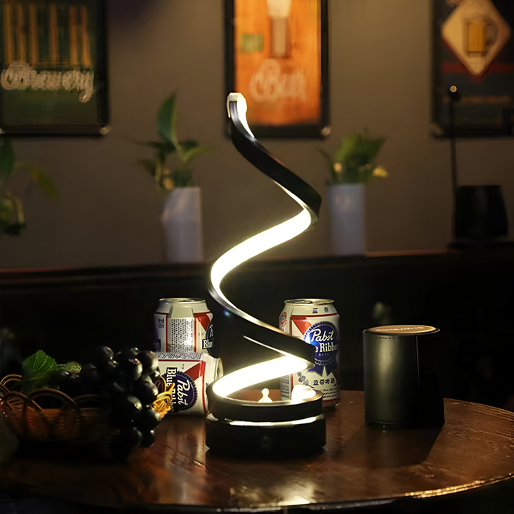 Spiral LED Table Lamp with Adjustable Color Temperature for Desk and Dining Room