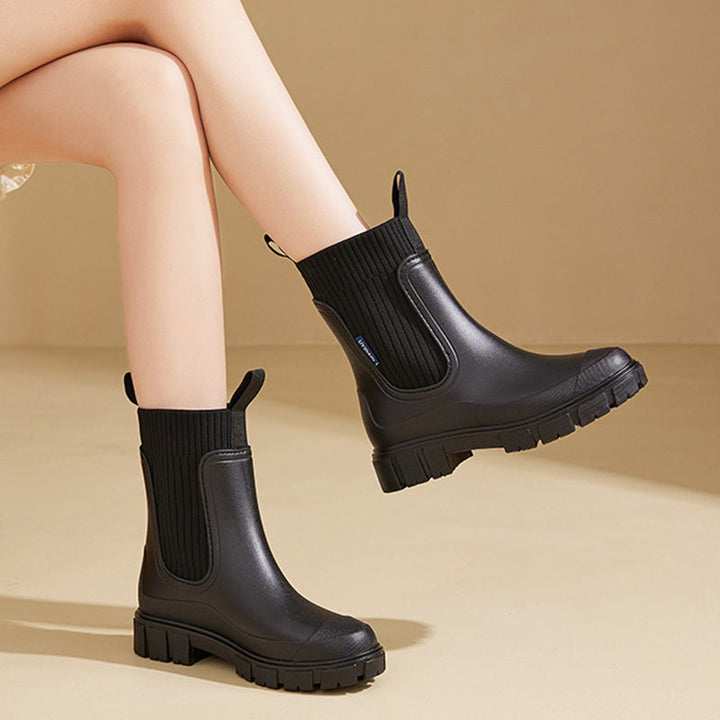 Women's Waterproof Wellies with Thick Treaded Sole – Arvella