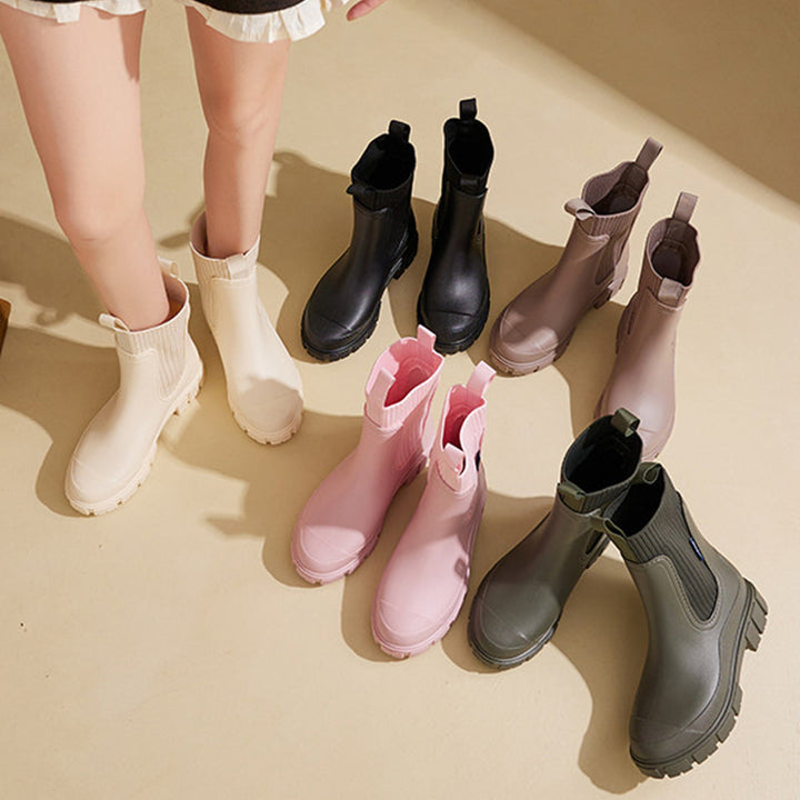Women's Waterproof Wellies with Thick Treaded Sole – Arvella