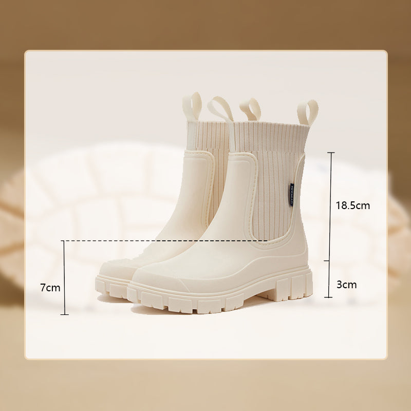 Women's Waterproof Wellies with Thick Treaded Sole – Arvella