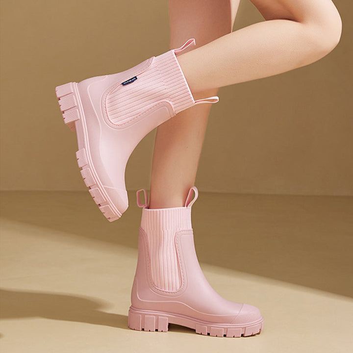 Women's Waterproof Wellies with Thick Treaded Sole – Arvella