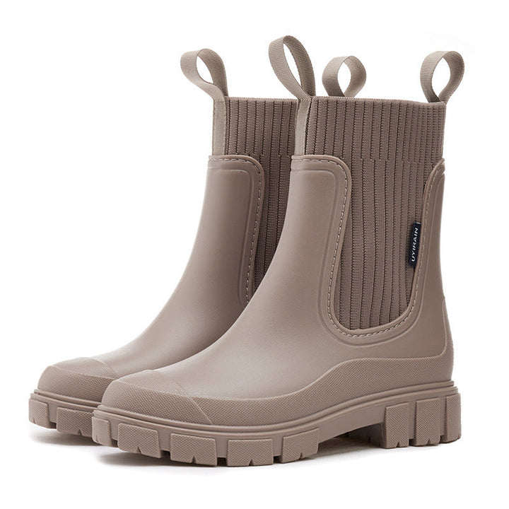 Women's Waterproof Wellies with Thick Treaded Sole – Arvella