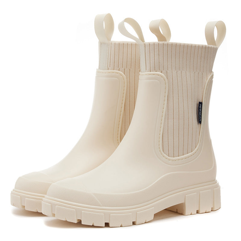 Women's Waterproof Wellies with Thick Treaded Sole – Arvella