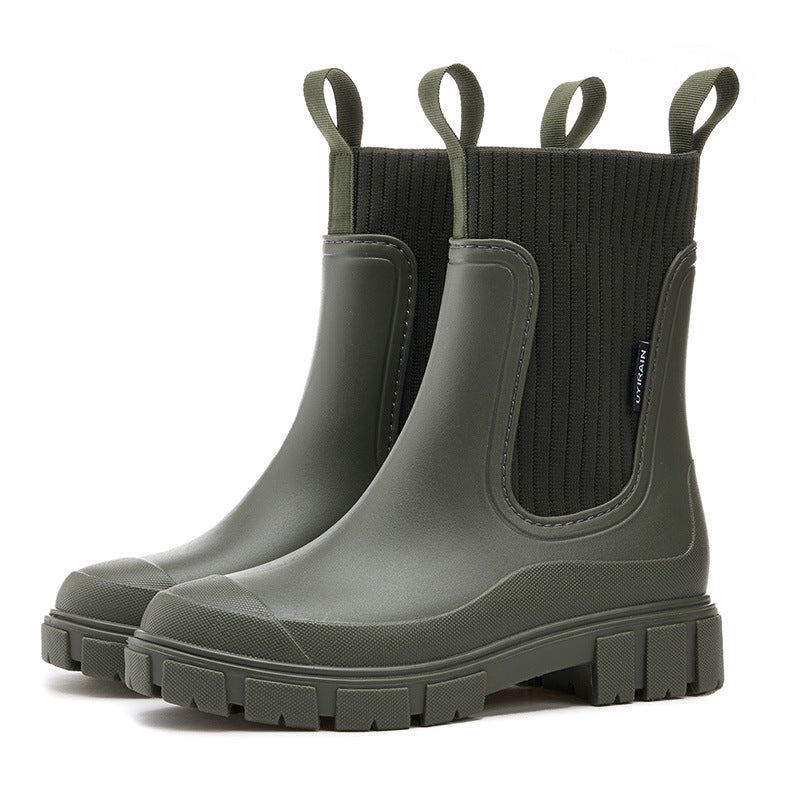 Women's Waterproof Wellies with Thick Treaded Sole – Arvella