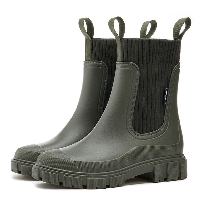Women's Waterproof Wellies with Thick Treaded Sole – Arvella