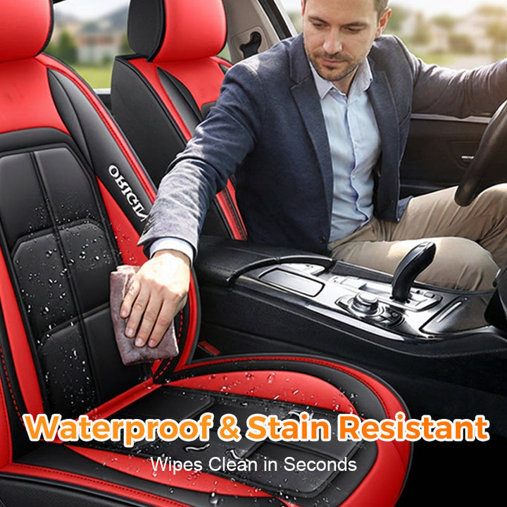 Front car seat covers, 2-piece PU leather set with universal fit